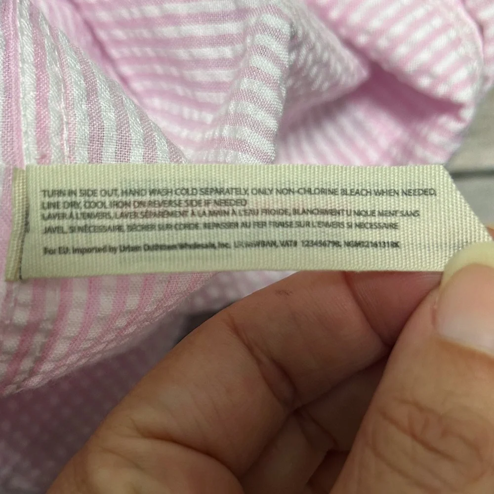Intimately Free People Pink White Stripe Seersucker Pajamas Cloud Nine Romper XL